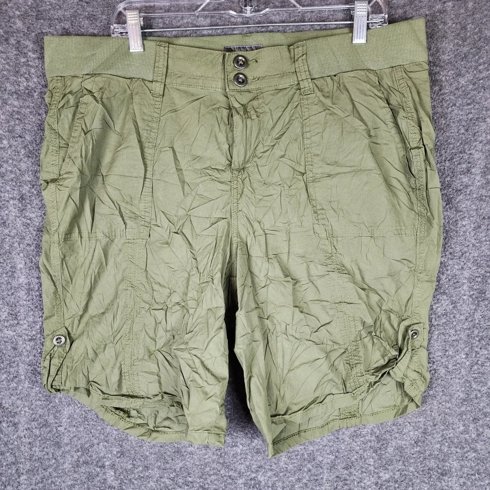 Torrid Shorts Womens 18 Feel The Fit Olive Green Cargo Utility Cinch EUC